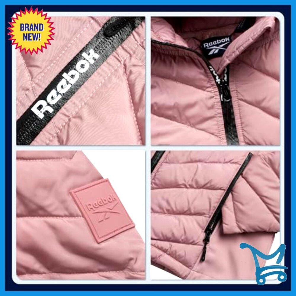 Quilted Puffer Jacket Midweight Winter Coat Hood Zip Pockets Chic Versatile - Picture 3 of 7